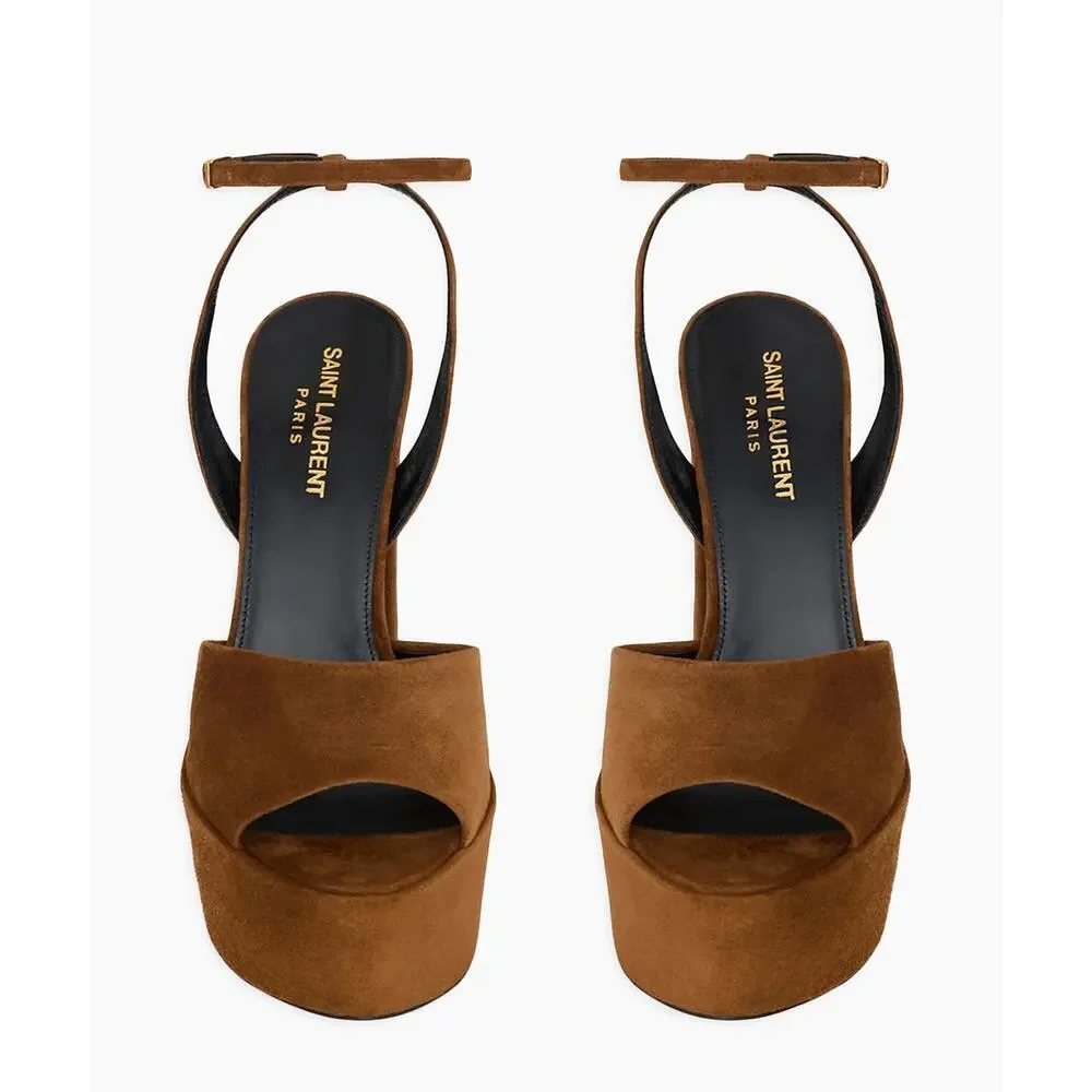 SAINT LAURENT JODIE PLATFORM SANDALS IN SUEDE LAND BNIB 39 - Picture 2 of 11
